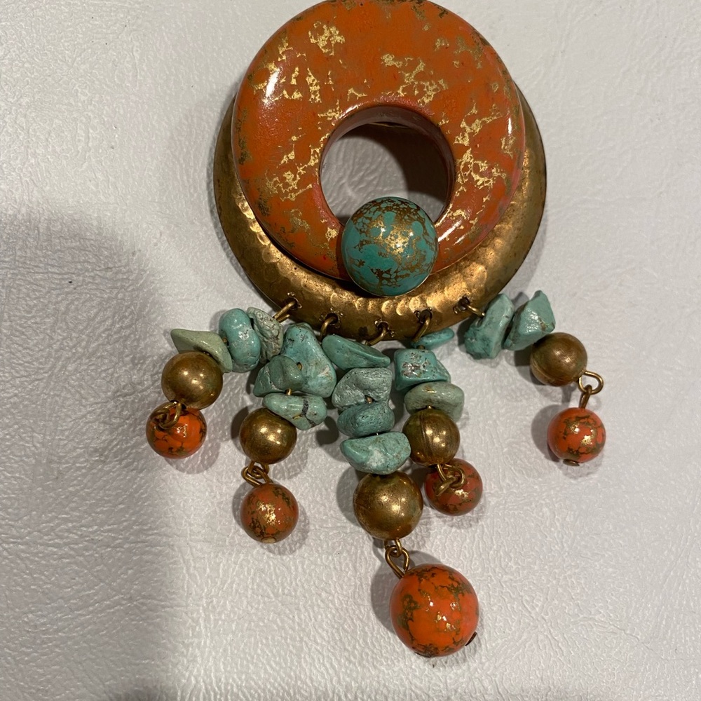 HANDCRAFTED PIN with Turquoise Accents